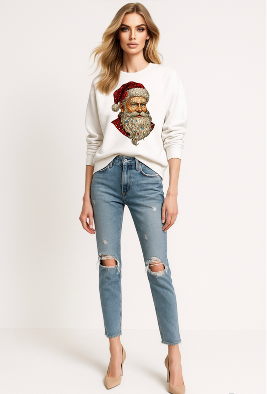 Faux Bling Santa Sweatshirt