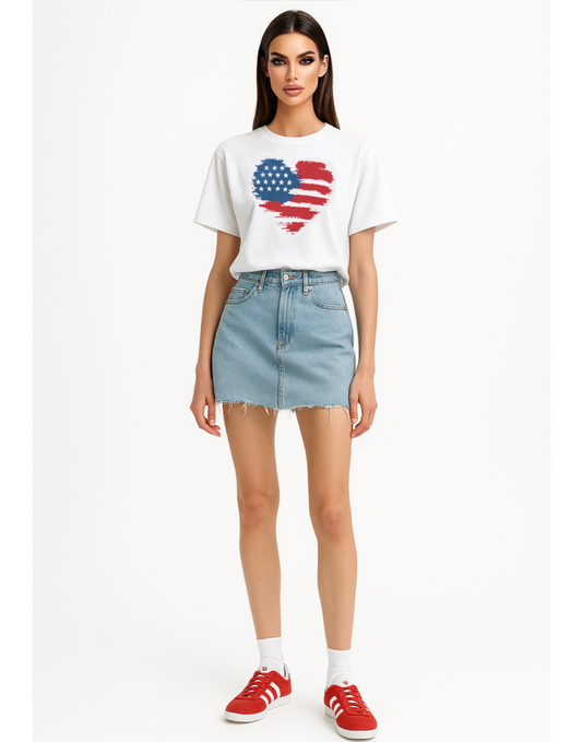 American Flag Heart Tee