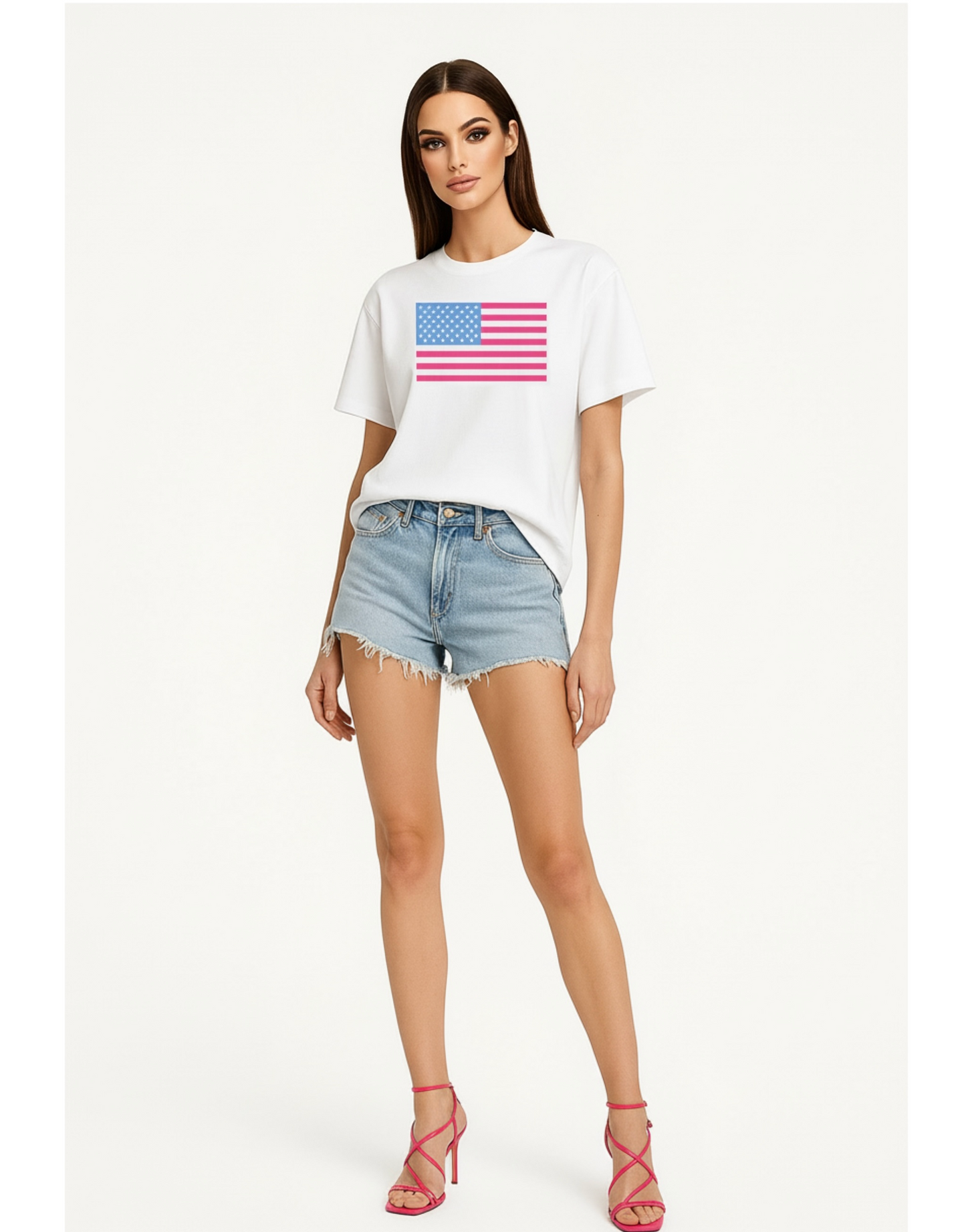 Pink & Blue American Tee
