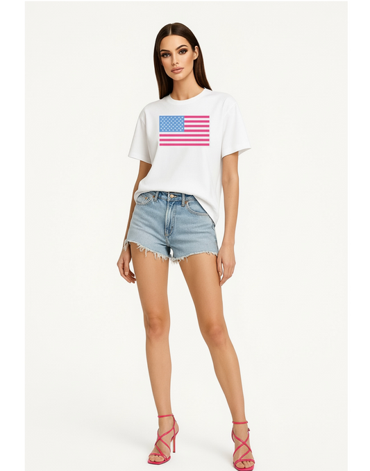 Pink & Blue American Tee