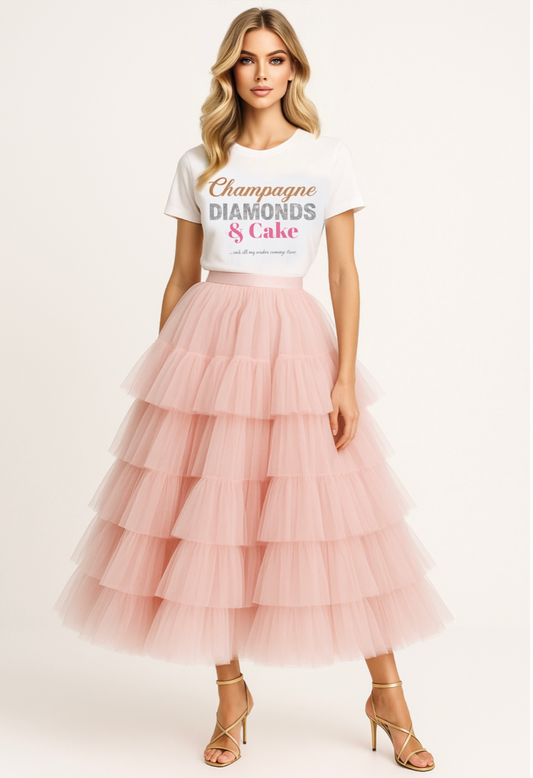 Champagne Diamonds & Cake Tee